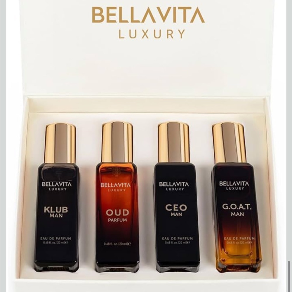 Bella Vita Luxury Men's Fragrance Gift Set - Black & Amber Bottles
